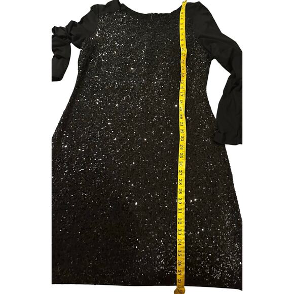 Karen Kane - Black Sequin Front Jersey Cocktail Dress - Size XL - Picture 9 of 10